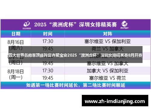 四大世界名帅率顶级阵容齐聚宝安2025“澳洲虎杯”深圳女排精英赛8月开赛